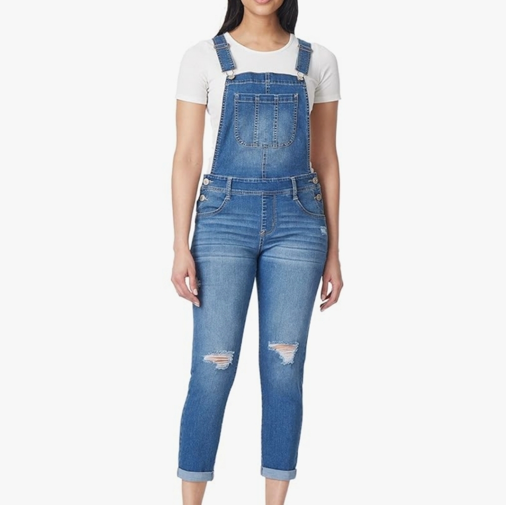 Wallflower Women's Denim Jumpsuit, Mint Condition (Size L)